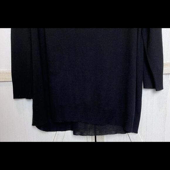 Zara Knit Sweater Womens Size Medium Black Off The Shoulder Long Tunic - Picture 7 of 9